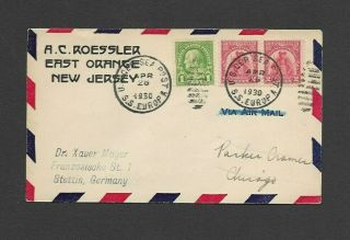 U.  S.  1930 Cover " Sea Post " Carried On The S.  S.  Europa,  Cancel On Board,  Roessler