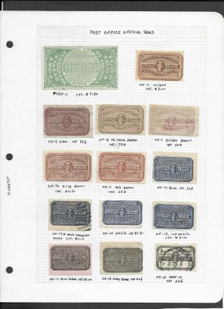 U.  S.  14 Different Post Office Official Seals Oxf - 1 // Ox - 21.  Group