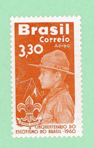 Brazil 1 Stamp,  Sc C101,  Boy Scouts Of Brazil - 50th Anniv,  1960,  Mnh