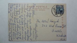 China 1931 Old Post Card From Shanghai To Seattle,  Usa.