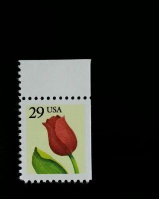 1991 29c Tulip,  Booklet Single Scott 2527 F/vf Nh