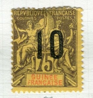 French Colonies; Guinea 1912 Tablet Surcharged Issue Hinged 05/75c.  Value