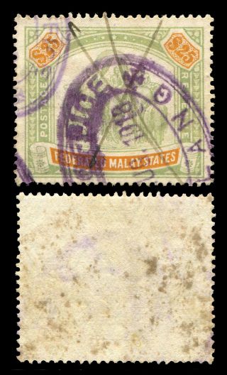 Malaya/malaysia - Federated Malay States 1904 - 22 " Elephants " $25,  Fiscally.