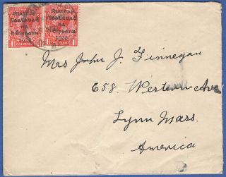 W598 - Ireland 1922 1d X 2 On Cover,  Annefield,  County Mayo,  2nd Day Of Use
