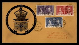 Dr Who 1937 St.  Vincent King George Vi Coronation Fdc C134601