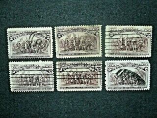 Us 231 1893 2c Columbians,  Set Of 6 Stamps