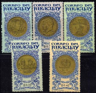 Paraguay = Kennedy,  De Gaulle,  Olympics/gold Coins (stamps - Not Real Coins) Mnh