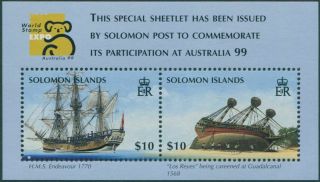 Solomon Islands 1999 Sg923 Hms Endeavour And Los Reyes Ms Mnh