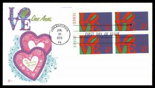 Mayfairstamps Us Fdc 1973 Cachet Craft Love Plate Block First Day Cover Wwb_3129