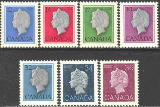 1977 - 87 Canada Never Hinged Set Of 7 Queen Elizabeth Ii Cameo Definitives