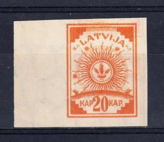 Latvia Lettland Scott 29,  Michel 19 Printed On Both Sides,  Without Gum As Issued