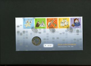 2003 Discovery Of Dna 50th Anniversary Royal Mail/royal Coin Cover
