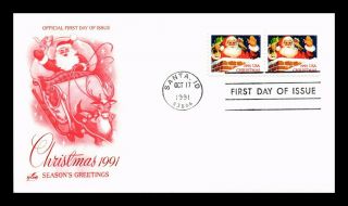 Dr Jim Stamps Us Christmas Santa Idaho First Day Cover Pair Art Craft