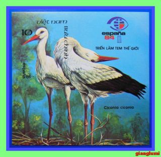 Vietnam Imperf S/s White Storks Mnh