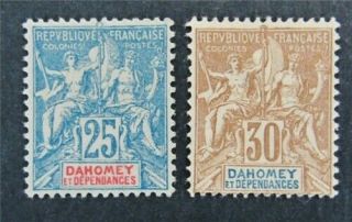 Nystamps French Dahomey Stamp 9.  10 Og H $45