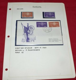 Ireland Europa 1960 Fdc Rahikainen First Day Cover With Set
