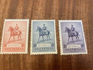 Australia Stamp Set Scott 152 - 154 Mh Og Cv$57
