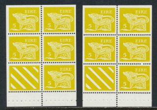 Ireland 1974 5d Booklet Panes Both Wmk Mnh Sg 295awd Hb Bp21,  Isc 298ad (see Belo