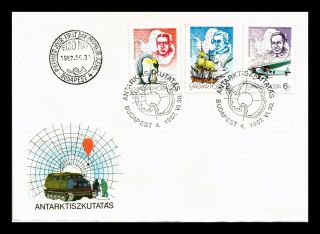 Dr Jim Stamps Antarctic Research Combo Fdc European Size Cover Hungary
