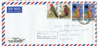 Papua Guinea 1997 Overprinted Stamp On Cover To Finland; Missent To Osaka