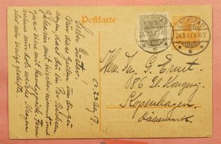 Dr Who 1917 Germany Uprated Postal Card Zschopau To Denmark 121859