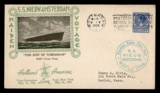 Dr Who 1938 Netherlands Rotterdam Ss Nieuw Amsterdam Ship Maiden Voyage C120772