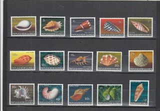 Stamps 1968 Papua Guinea Shells Set Of 15 Muh