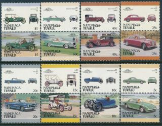 1987 Tuvalu - Nanumaga Automobiles 4th Series Set Of 16 Fine Mnh (low)