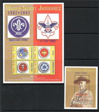 Tuvalu Mnh 2002 Sg1067 - 1070 & Ms1071 20th World Scout Jamboree Stamps & M/s