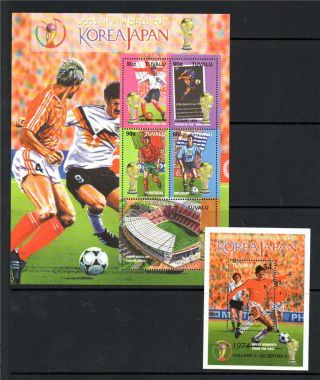 Tuvalu Mnh 2002 Sg1053 - 1057 & Ms1058 World Cup Football Champs Stamps & M/s