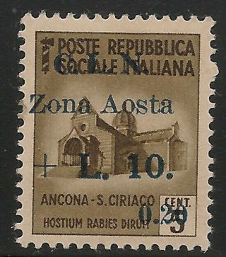 Italy - C.  L.  N.  Zona Aosta L.  10 Never Hinged