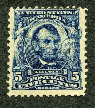 Dealer Dave Stamps 304 5¢ 1902 Regular Issue,  Lincoln,  Mnh,  Scv $160 (769)