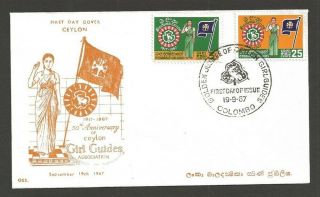 1967 Scouts Ceylon Girl Guides Golden Jubilee Fdc