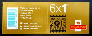 Gb Singapore 2015 Exhibition Overprint On Love Ltd Edition Machin Booklet Fp3763