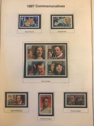 1997 Us Stamps Lot (13 Pages) Commemoratives Junk Drawer