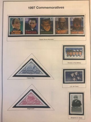 1997 US Stamps Lot (13 pages) Commemoratives Junk Drawer 5