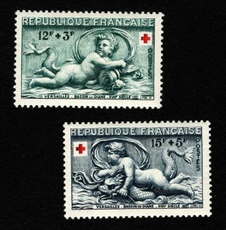 Opc 1952 France Red Cross Semi Postal Set Sc B273 - 4 Mlh 37382