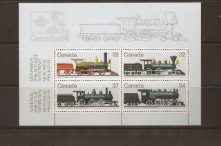 Canada 1984 Trains M/sheet Mnh Set Of Stamps