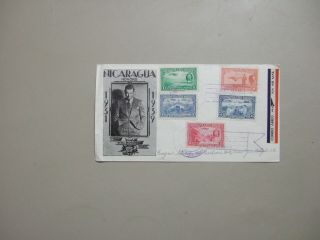 Nicaragua 1939 Fdc With Five Air Mail Stamps - Honors Will Roger