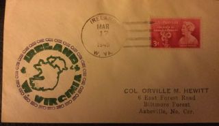 Ireland,  W.  Va,  1949 St.  Patrick’s Day,  Cover With Cachet,  March 17 Cancel