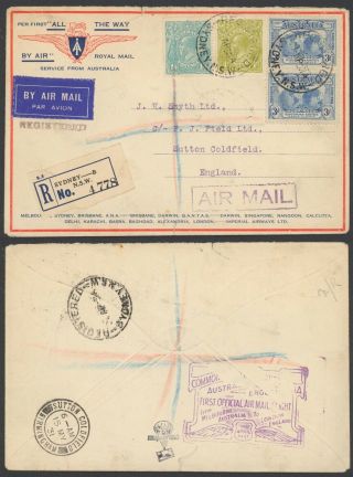 Australia 1931 - 1st Flight Air Mail Cover Sydney To Sutton England 28295/7