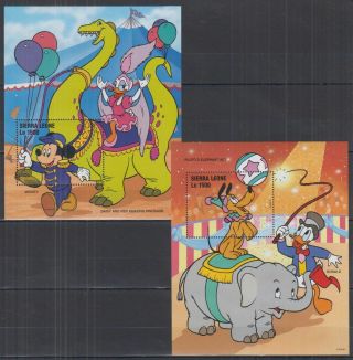 K687.  Sierra Leone - Mnh - Cartoons - Disney - Donald - Mickey - Circus