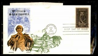 Mayfairstamps Us Fdc 1964 Jackson Overseas Mailers Shakespeare First Day Cover W