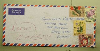 Dr Who 1976 Guyana Bourda Registered Special Delivery Airmail To Jersey E41510