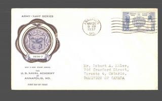 Us Fdc 26 May 1937 Rice Cachet Army Navy Series Us Naval Academy Annapolis Md