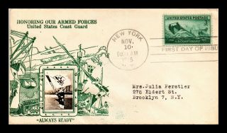 Dr Jim Stamps Us Always Ready Coast Guard Fdc Cover Photo Cachet Scott 936