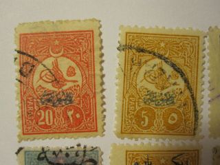 10x antique Turkey Ottoman overprint 1905 1908 Stamps: SC P51 P44 p53 p49 2