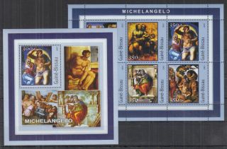 H291.  Guinea - Bissau - Mnh - Art - Paintings - Michelangelo