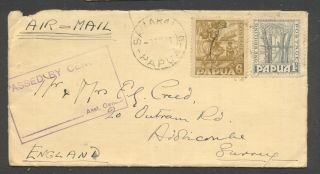 Papua Guinea,  1941?,  Passed By Censor Cover To England.