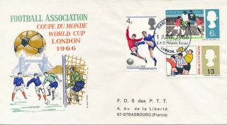 Gb 1966 World Cup (ordinary) On French Illustrated Fdc Bureau